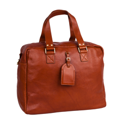 Дорожная сумка кожаная Polar 5139 коричневая 42 x 35 x 17