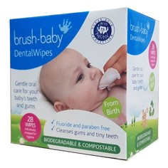 Салфетки влажные детские Brush-baby для зубов и ротовой полости 28 шт.