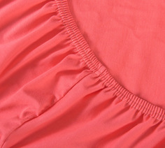 простыня Ricotio трикотажная на резинке 160х200х20, цвет коралловый