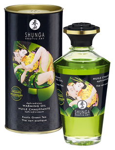 Массажное масло Shunga с ароматом зеленого чая 100 мл