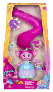 Игровой набор Hasbro Trolls Poppy с супер длинными поднимающимися волосами