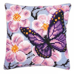 Подушка Vervaco Фиолетовая бабочка 40x40см, 0008501-PN