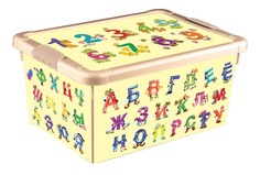 Ящик для хранения игрушек Пластишка Универсальный с аппликацией алфавит