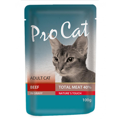 Влажный корм для кошек Pro Cat Adult, говядина, 100г