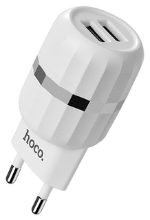 Сетевое зарядное устройство Hoco C41Am, 2xUSB, 2,4 A, white