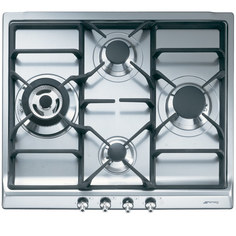 Встраиваемая варочная панель газовая Smeg SER60SGH3 Silver