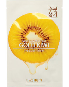 Маска тканевая N с экстрактом киви Natural Gold Kiwi Mask Sheet 21мл The Saem