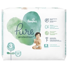 Подгузники Pampers Pure Protection 6-10 кг, размер 3, 31 шт.