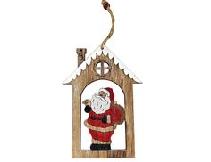 Елочная игрушка Hogewoning Домик Санта Клауса 51085-061 17 см 1 шт.