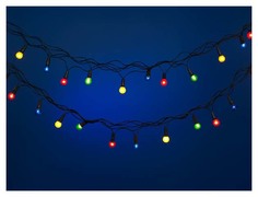 Новогодняя электрическая гирлянда Snowmen Жемчужная Е2032 7 м разноцветный