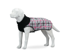 Попона для собак Scruffs Thermal, согревающая, серо-розовый квадрат, длина спины 36 см