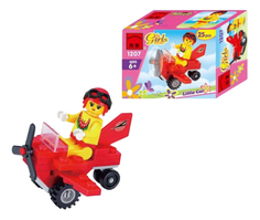 Конструктор пластиковый Самолет красный 25 деталей Brick