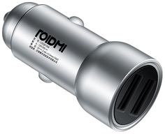 Автомобильное зарядное устройство Roidmi Metal Car Charger C1 2USB 3,6A, серебряный Xiaomi