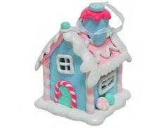 Елочная игрушка Crystal Deco Сахарный домик мечты голубой MA9392C 8,5 см 1 шт.