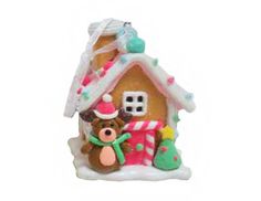 Елочная игрушка Crystal Deco Карамельный домик новогоднего оленя MA9393C 8,4 см 1 шт.