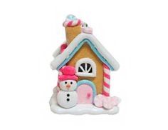 Елочная игрушка Crystal Deco Карамельный домик для снеговичка MA9393B 8,4 см 1 шт.