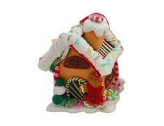 Елочная игрушка Crystal Deco Домик пряничного человечка горчичный MA8903A 9,5 см 1 шт.