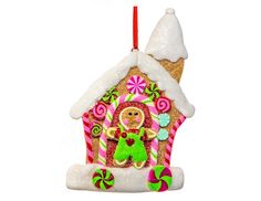Елочная игрушка Crystal Deco Пряничный мальчик в домике MA6965A 10,5 см 1 шт.