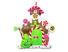 Елочная игрушка Crystal Deco Пряничный домик с елочкой MA7505C 11 см 1 шт.