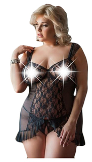 Комбинация с вырезами и открытые стринги SoftLine Collection Bianca, черный, XXXL 1818110