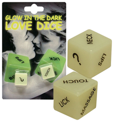Кубики для любовных игр Glow-in-the-dark с надписями на английском Орион