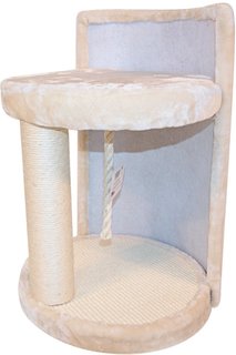 Когтеточка-лежак Pet Choice с игрушкой кремовая для кошек (40 x 40 x 50 см, Кремовый)