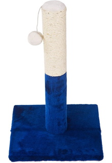 Когтеточка-столбик Pet Choice с игрушкой квадратное основание 30x30x43 см, Синий