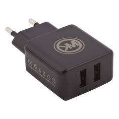 Сетевое зарядное устройство WK Blanc WP-U11, 2 USB, 2,1 A, (0L-00035293) black W!K!