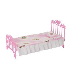 Кроватка розовая с постельным бельем для домиков Огонек ОГОНЕК.
