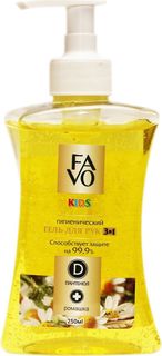 Антисептический гель для рук FAVO с ромашкой и D-пантенолом для детей, 250 мл MD112