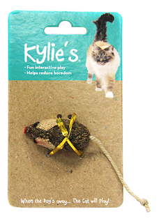 Игрушка для кошек Chomper Natural Мышка с кошачьей мятой, бежевый, 10 см