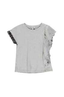 Футболка для девочки MEK, цв.серый, р-р 140