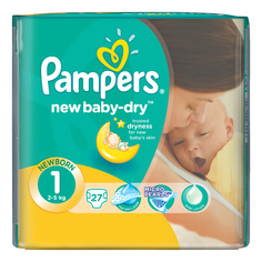 Подгузники для новорожденных Pampers New Baby-Dry 1 (2-5 кг), 27 шт.