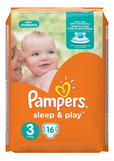 Подгузники Pampers Sleep & Play 3 (5-9 кг), 16 шт.