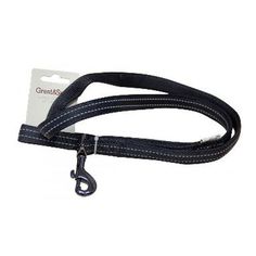 Поводок для собак GREAT&SMALL со светоотражающей острочкой, 25х750мм, нейлон, черный