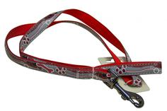 Поводок для собак GREAT&SMALL светоотражающий, 20х1200мм, нейлон, красный