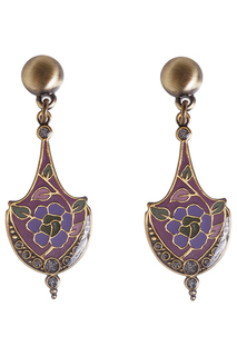 Серьги Clara Bijoux A77195-5 V фиолетовые, зеленые, розовые