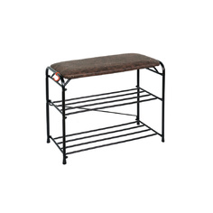 Подставка для обуви (обувница) ЗМИ 3-х полочная 60 с сиденьем, черный