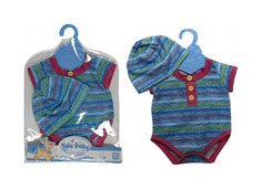 SHANTOU Одежда для куклы, 45 см (боди и шапочка) Yale Baby, синяя BLC59
