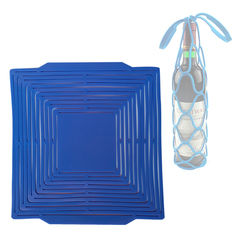 Складная сумка-сетка из жаростойкого силикона Blonder Home BH-SLB-03, цвет синий, 21х20 см
