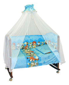 Комплект в кроватку Сонный Гномик Африка 7 предметов голубой