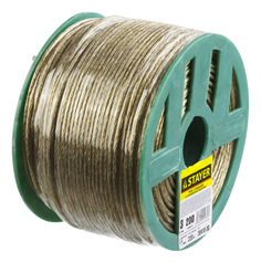 Трос стальной Stayer "MASTER" в полимерной оболочке, d=3,0 мм, L=200 м