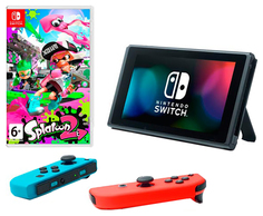 Портативная игровая консоль Nintendo Switch Red Blue + Splatoon 2