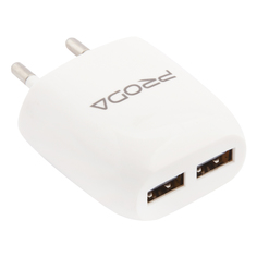 Сетевое зарядное устройство PRODA Wall Charger RP-U21, 2 USB, 2,1 A, white