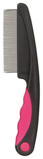 Расческа для кошек TRIXIE от блох, металл, цвет черный, розовый, 22см