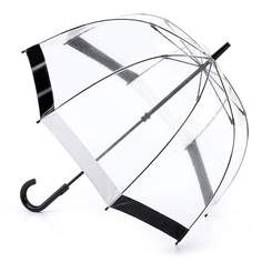 Зонт-трость женский механический Fulton L041-090 черный/белый