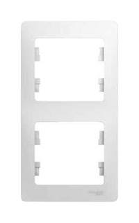 Рамка 2-м верт, SE Glossa GSL000106, белый Schneider Electric