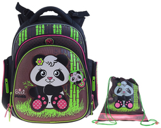 Ранец детский Hummingbird Girl Panda для девочек Черный TK40