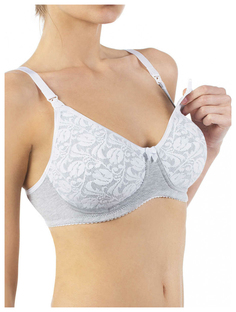 Бюстгальтер послеродовой ФЭСТ, цв. серый; белый 80B