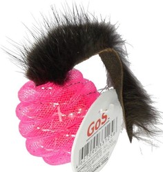 Игрушка-пищалка для кошек Gosi Шар натуральный мех, текстиль, разноцветный, 7 см